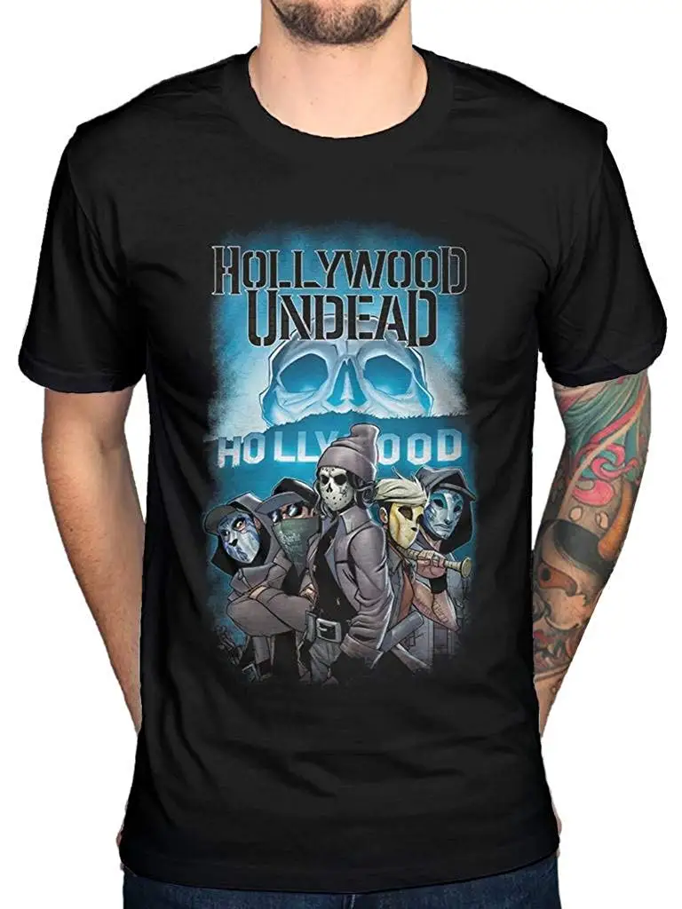 

Official Hollywood Undead Crew T-Shirt Men Cotton T-Shirt Printed T Shirts