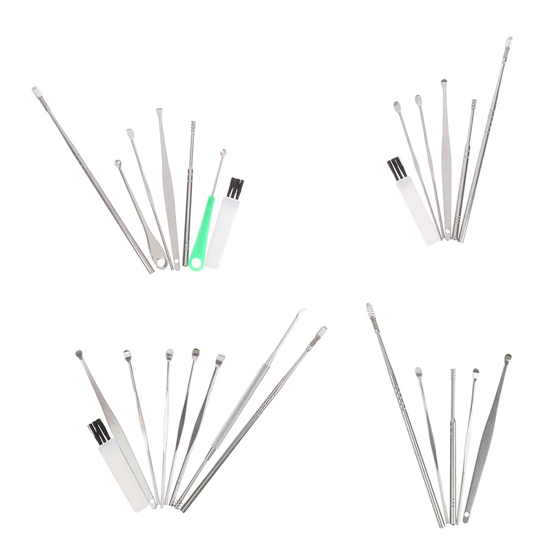 

Ear Wax Pickers Stainless Steel Earpick Wax Remover Curette Ear Clean Tools Set 5/6/7/8pcs Ear Clean Tools Set