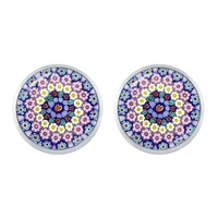 murano millefiori stud earrings multicolour flower ear nail inspired glass cabochon earring jewelry women girls gift wholesale