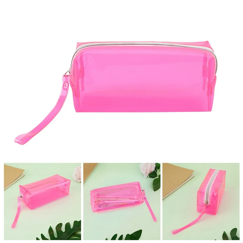 

Candy color transparent pencil case student simple large-capacity plastic cute color stationery box