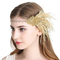 1920s great gatsby party costume accessory set flapper feather headband pearl necklace gloves cigarette holder bracelet 5pc set