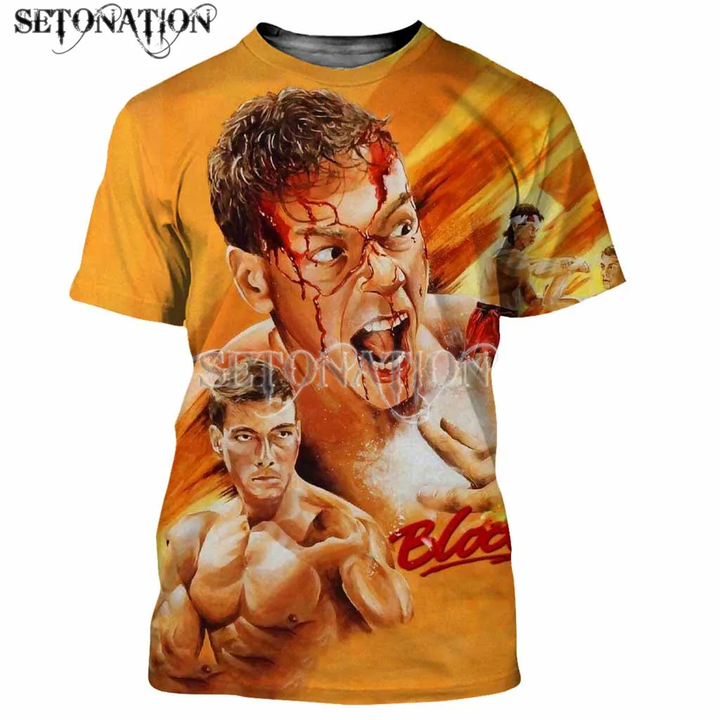 Мужские/женские новые модные крутые футболки с 3D-принтом Ван Дамме-крови