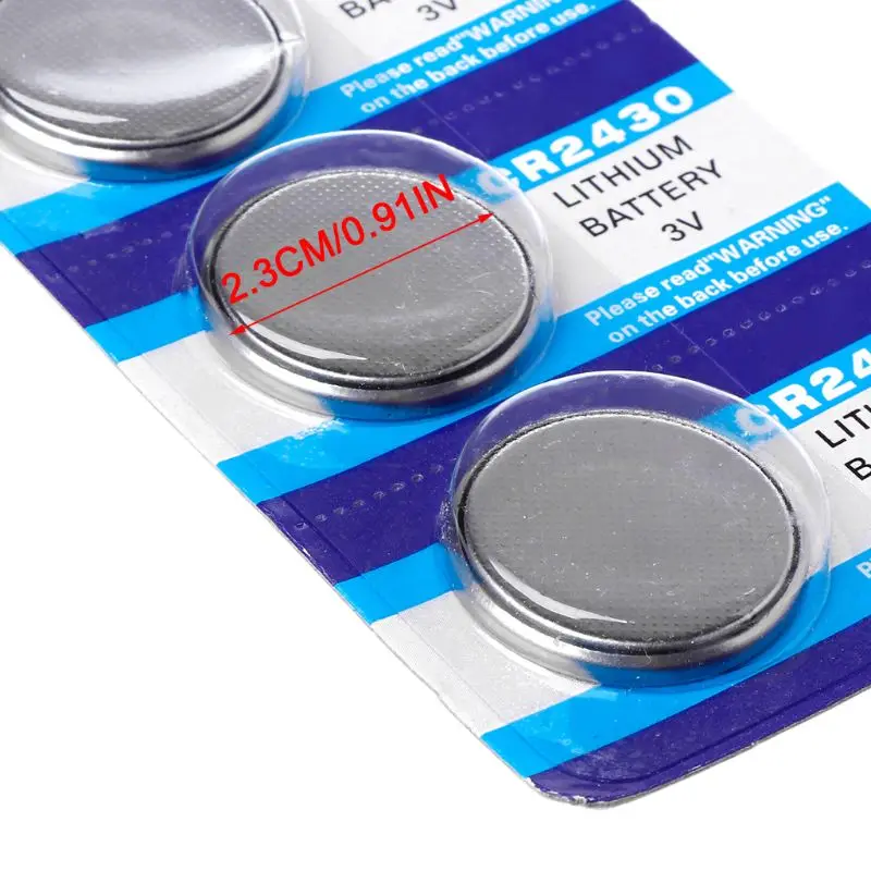 5 шт. Кнопочная батарея CR2430 3 в электронные литиевые элементы питания DL2430 BR2430 ECR2430