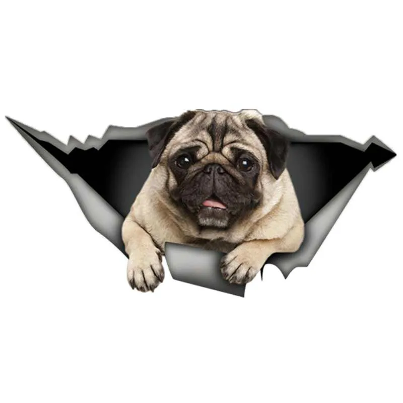 

Fashion Decor Motorcycle Decals Pug Dog Car Sticker Decorative Accessories Creative Sunscreen Waterproof Car Stickers PVC,13cm
