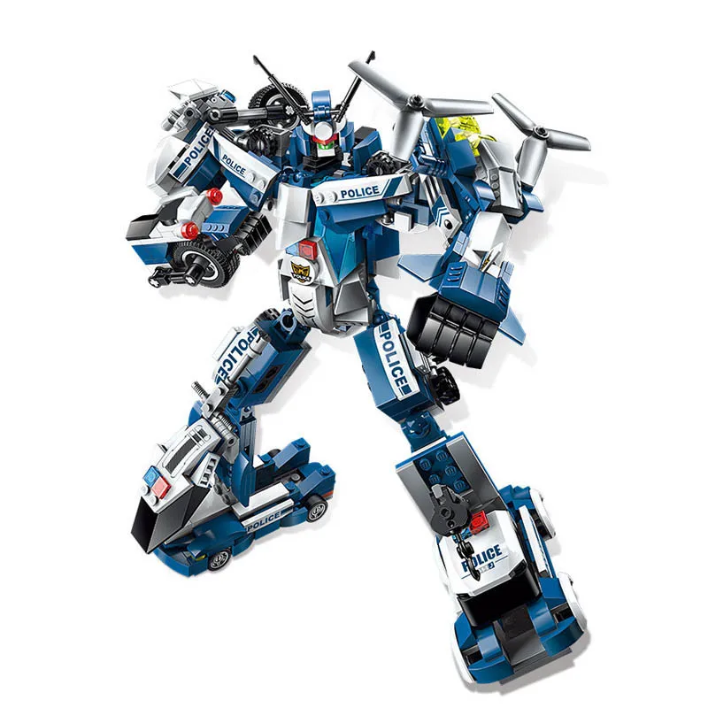 6 в 1 полицейская война генералы деформация робот автомобиль модель строительные
