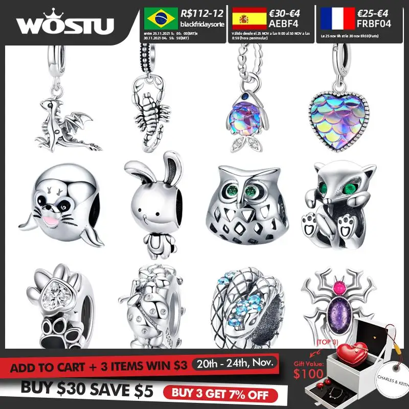 Женский браслет из серебра 925 пробы подвеска панды в виде животных | Украшения и