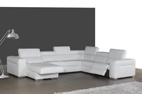top graded italian genuine leather sofa sectional living room sofa home furniture big size reliner functional headrest u shape
