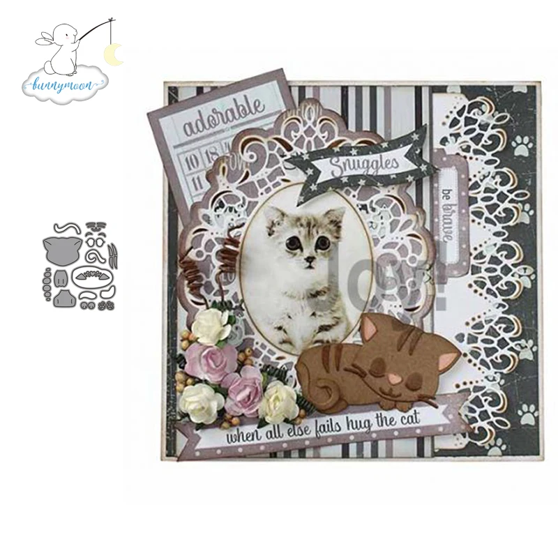 CH милые кошки трафарет металла резки штампы для скрапбукинга практика Hands on DIY