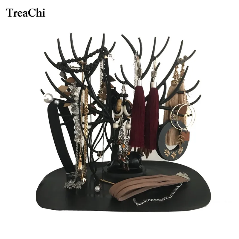 

Little Deer Tray Display Stand Plastic Ring Bracelet Necklace Earring Watch Bangle Showing Display Organizer Shelves Holder Tray
