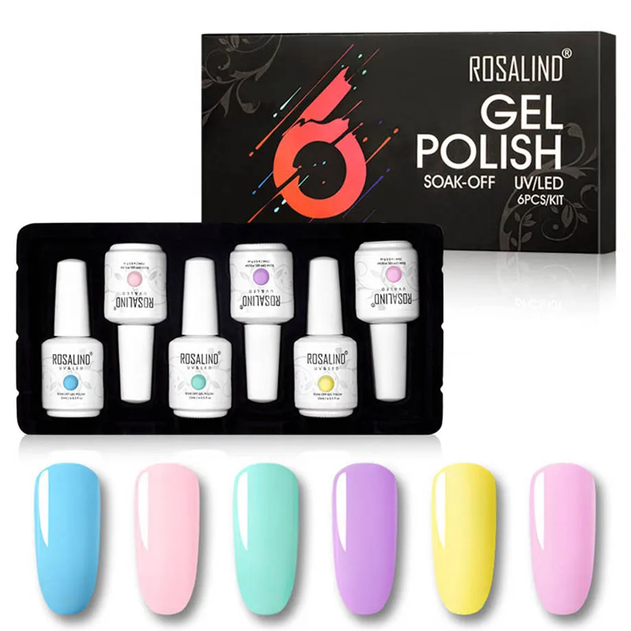 ROSALIND Гель-лак для ногтей Набор 15 мл Полупостоянный Vernis набор гелей для ногтей замачиваемый дизайн ногтей для маникюра Набор
