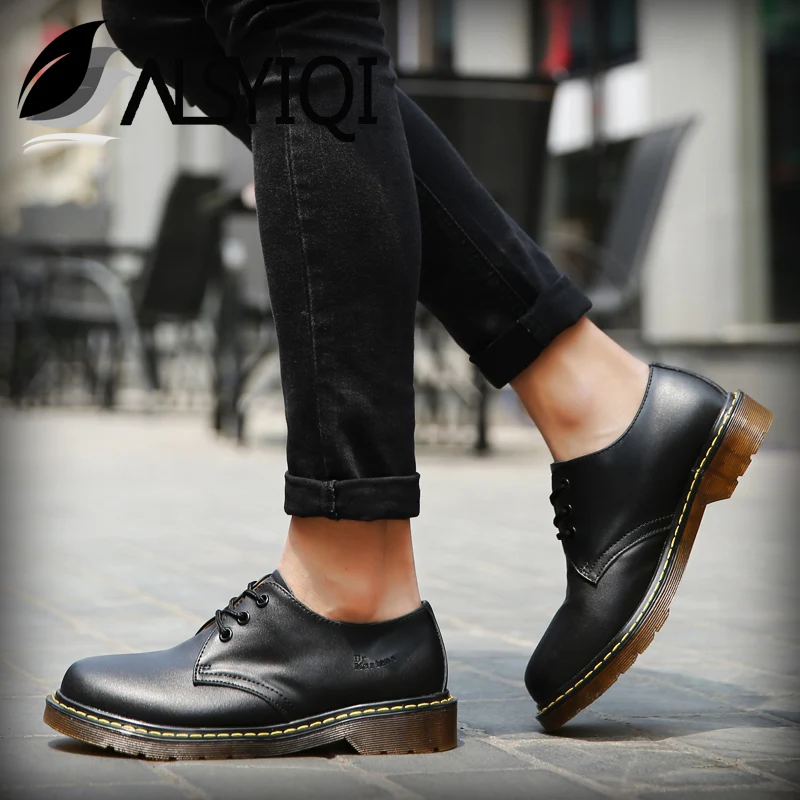 Ботильоны ALSYIQ для мужчин и женщин классические ботинки из натуральной кожи с