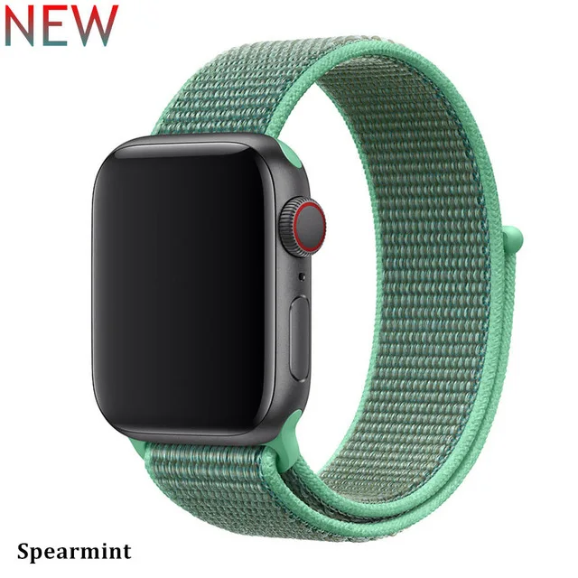 Последняя нейлоновый ремешок für apple watch группа 4 44 мм/40 мм, correa apple watch 3 42 мм/38 мм iwatch серии 4/3/2 bunte stecker чехол для телефона на руку - Цвет ремешка: NEW Spearmint