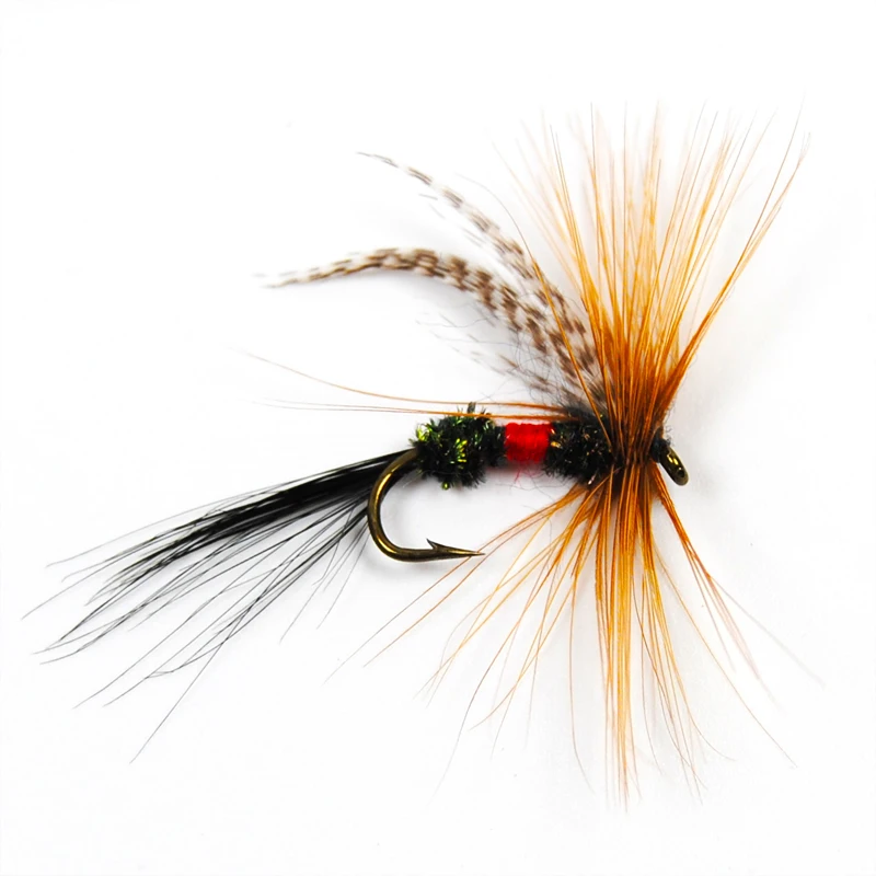 

ICERIO 10PCS Royal Wulff Brown Hackle Trout Fly Fishing Lures #12