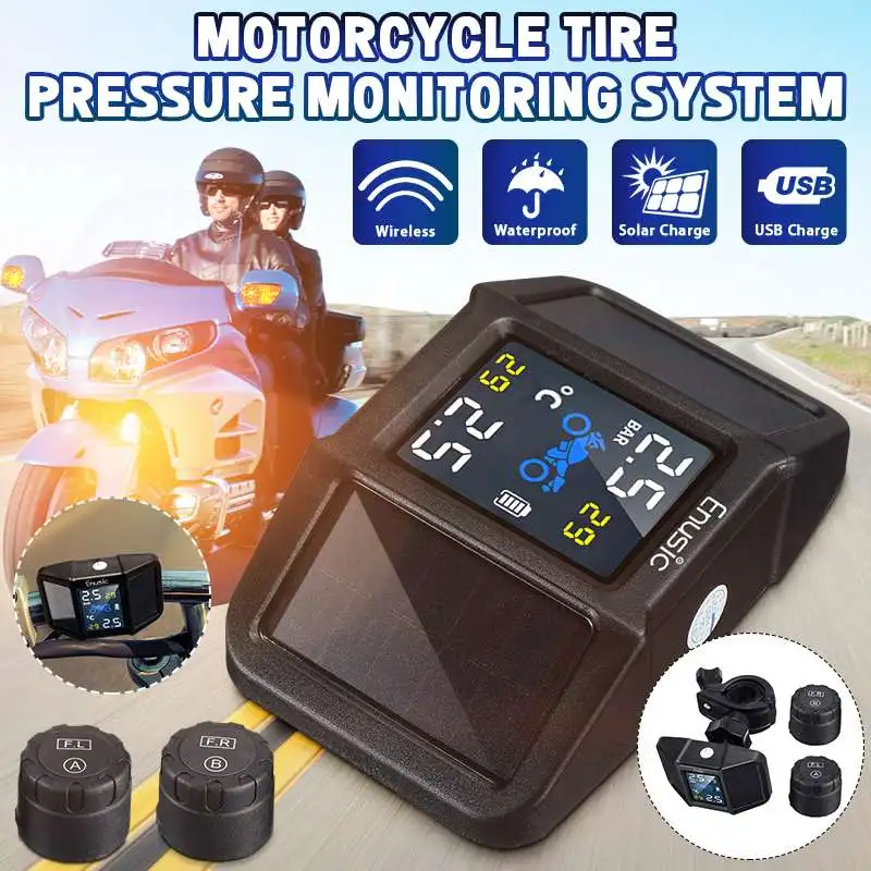 

Система контроля давления в шинах мотоцикла TPMS на солнечной батарее со встроенным аккумулятором и внешним датчиком сигнализации шины для м...