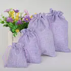 Льняные хлопковые подарочные мешочки на шнурке, регулируемые мешочки натурального цвета для подарков, 7x910x10413x12, 815x20 см, 5 шт.