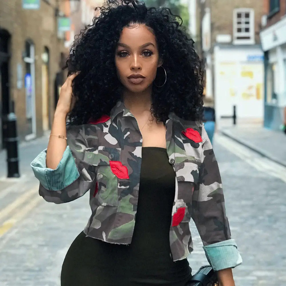 2019 Осенняя модная Женская Камуфляж военный армейский короткий жакет