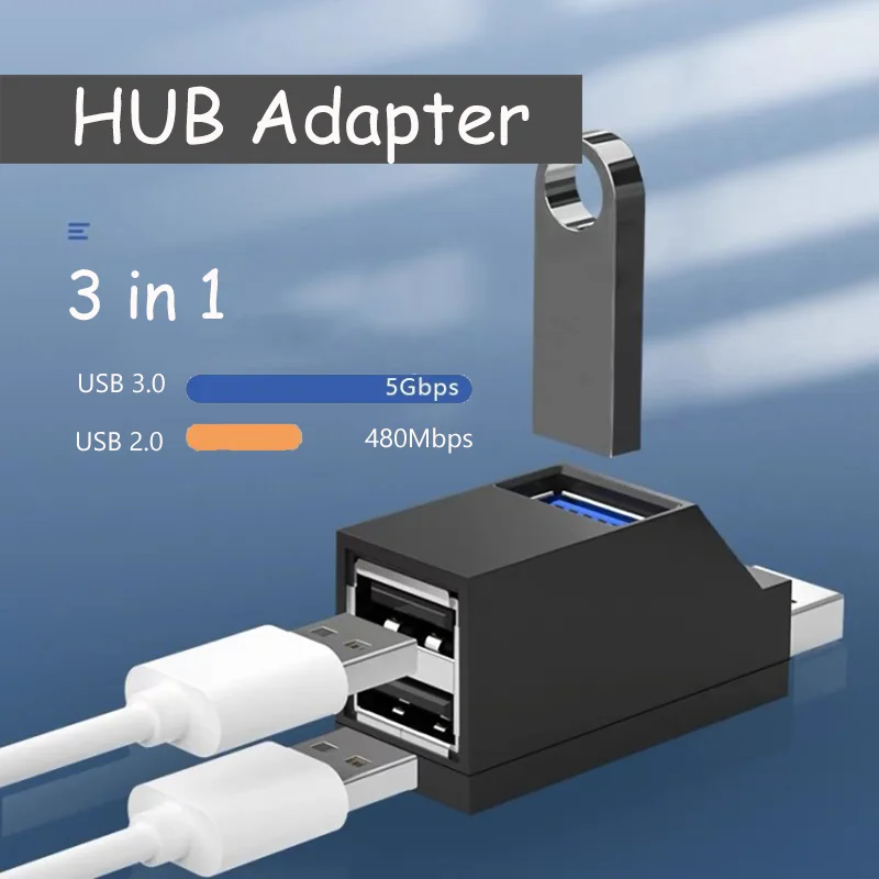 

USB-концентраторы USB 3,0, 1 шт., 3 порта, мини-поворотный разветвитель, адаптер, концентратор для ПК, ноутбука, Mac, Usb 3,0, разветвитель, компьютерный ...