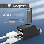 USB-концентраторы USB 3,0, 1 шт., 3 порта, мини-поворотный разветвитель, адаптер, концентратор для ПК, ноутбука, Mac, Usb 3,0, разветвитель, компьютерный перип