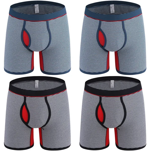 4Pcs 0710 Mix B21 4 шт./лот,, модные, нового размера плюс 6XL, толстые трусы, высокое качество, мужские большие трусы, мужские хлопковые длинные шорты-боксеры для мужчин, нижнее белье - Цвет: 4Pcs 0710 Mix B21