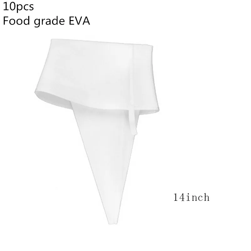 10pcs white 10/100/200/300PCs Disposable Pastry Bag Icing Piping Cake Pastry Cupcake Decor Bags Fondant Cake Cream Pastry Tip Baking Tools - Color: 10pcs white