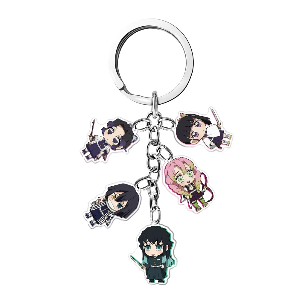 

Demon Blade Key Chain Cartoon Tanjiro Anime Character Acrylic Keychain Custom Bag Pendant