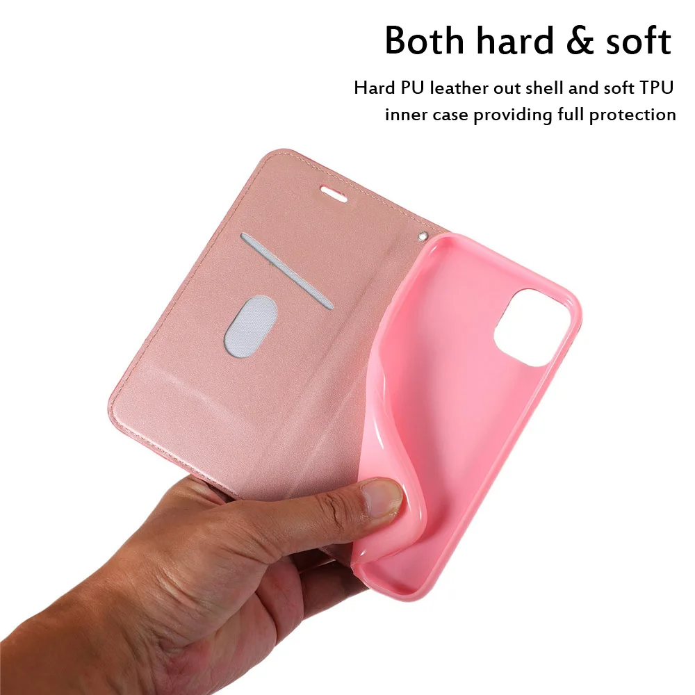 Чехол-бумажник из искусственной кожи со стразами для iPhone 5 5S 5E 6 6S 7 8 Plus X 11 Pro XS Max XR