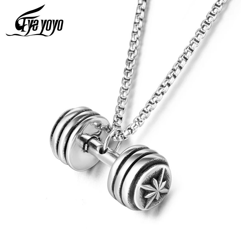 EyeYoYo ювелирные изделия из титановой стали ожерелье для фитнеса гантели Mi