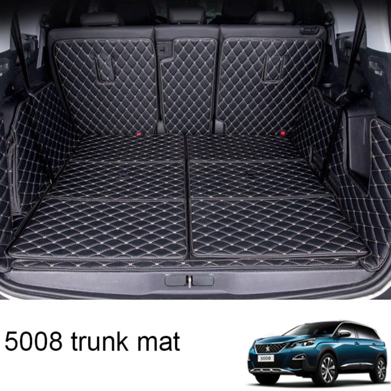 

Кожаный коврик для багажника автомобиля, подкладка для груза для peugeot 5008, 2017, 2018, 2019, 2020, аксессуары, коврик на 5, 7 мест