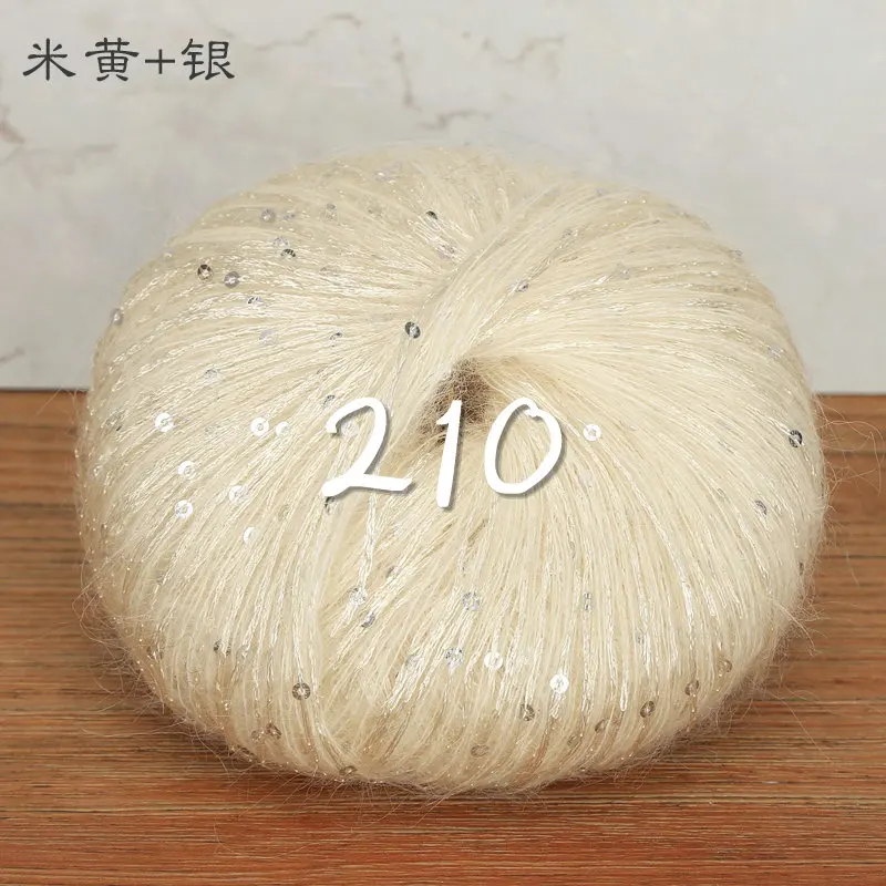 10 шариков* 50 г, шерстяная пряжа для вязания крючком с пайетками, пряжа для вязания вручную, Шерстяные нитки, шарф, палантин, мохер, пряжа для вязания крючком ZL68