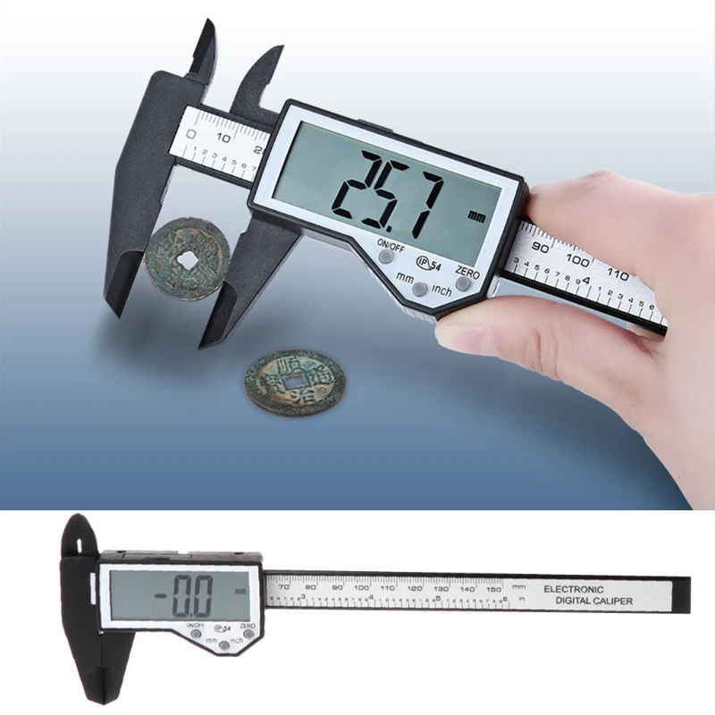 

Digital Caliper Waterproof IP54 Large LCD Screen Carbon Fiber Vernier 0-150mm 6" A0KF
