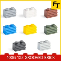 100g bulk small particle 98283 moc building block 1x2 grooved brick accessories building block castle toys