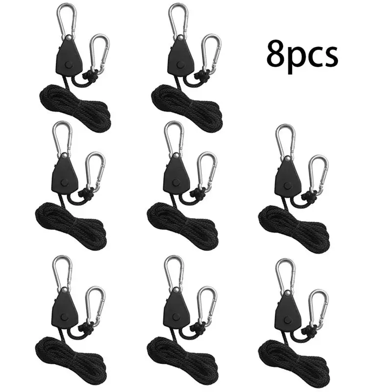 

8PCS Ratchet Hanger Adjustable Rope Grow Light Hanger For Grow Plant Fan Filter Light Room Equipment Adjustable Rope Hanger