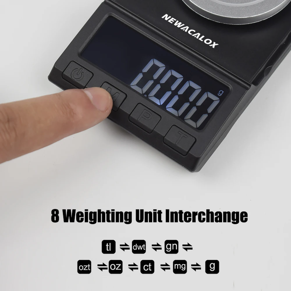 NEWACALOX 0,001 г точные цифровые ювелирные весы 50 г/100 г Электронные весы с питанием от USB ЖК-дисплей мини лабораторные весы 0,001 г