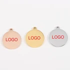 Круглые Подвески из нержавеющей стали, зеркальная полировка, 22 х19 мм, подвески с логотипом на заказ для изготовления браслетов, 20 шт.лот