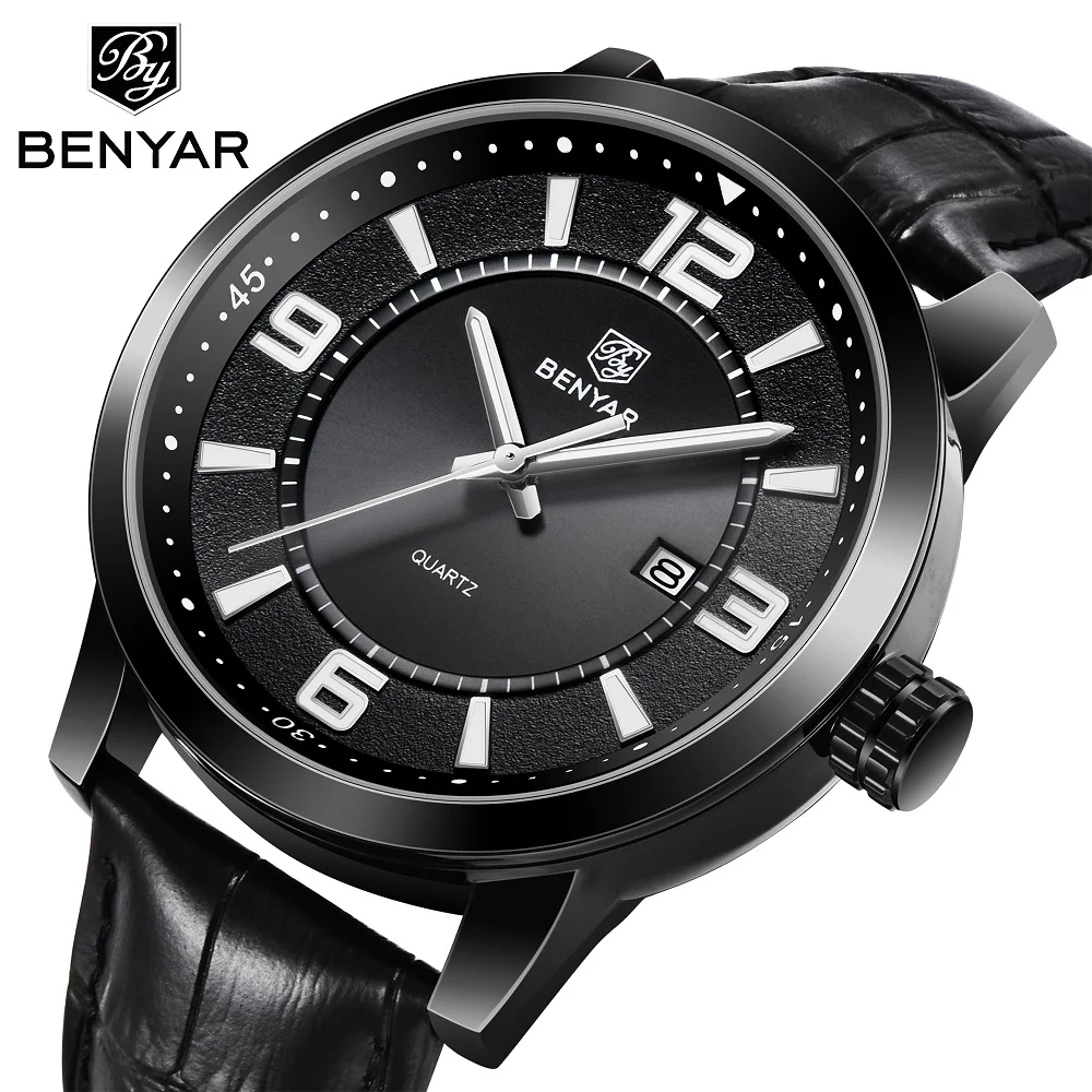 BENYAR 5168 Роскошные деловые Спортивные кварцевые наручные часы Japan Movt мужские