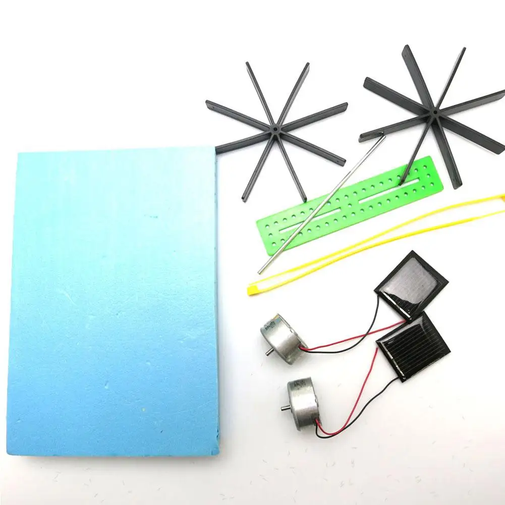 Нет DIY Солнечная весло лодка научная игрушка солнечная сборка пластик корабль