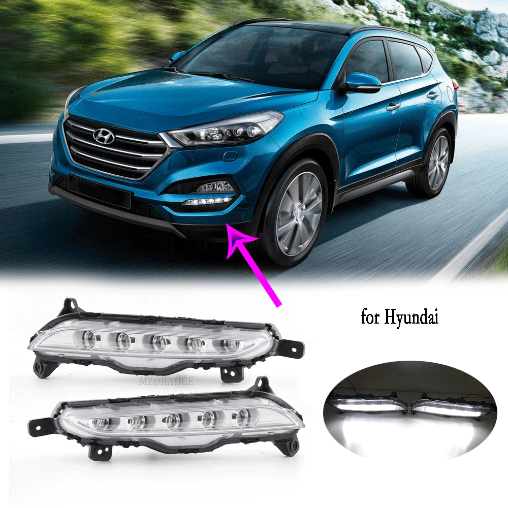 

LED DRL Daytime Running Light Headlight For Hyundai Tucson 2015 2016 2017 2018 Daylight 12V LED Daytime Driving Lamp Headlights