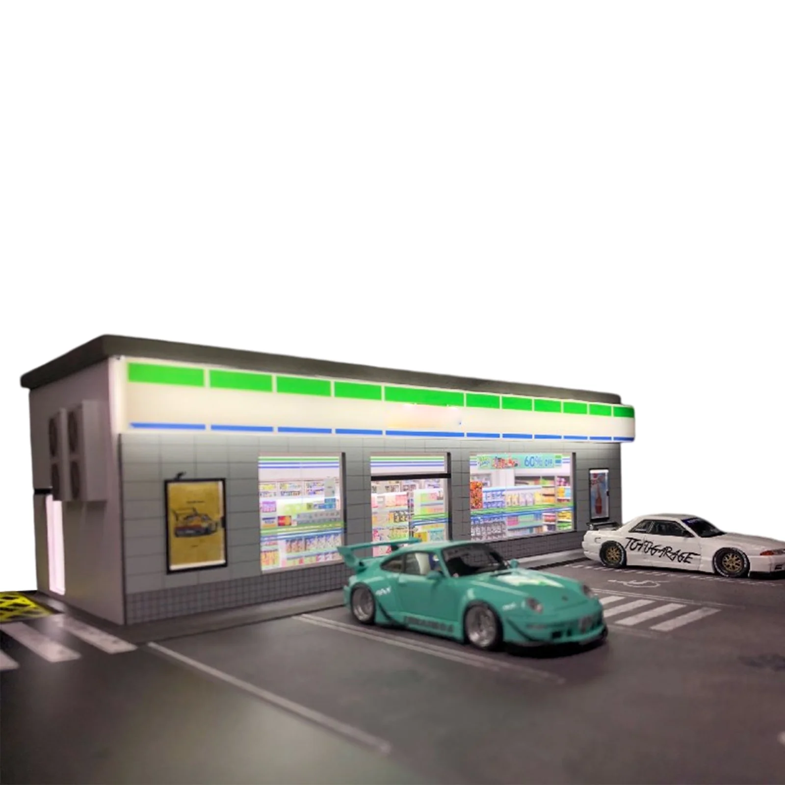 Фонарь 1:64 диорамас со светодиодный светильник кой 7-11/Товары для домашних