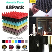 beiyin 48pack egg crate shaped sound isolation tiles acoustic foam silencing studio soundproofing panels fireproof 12x12x2 in