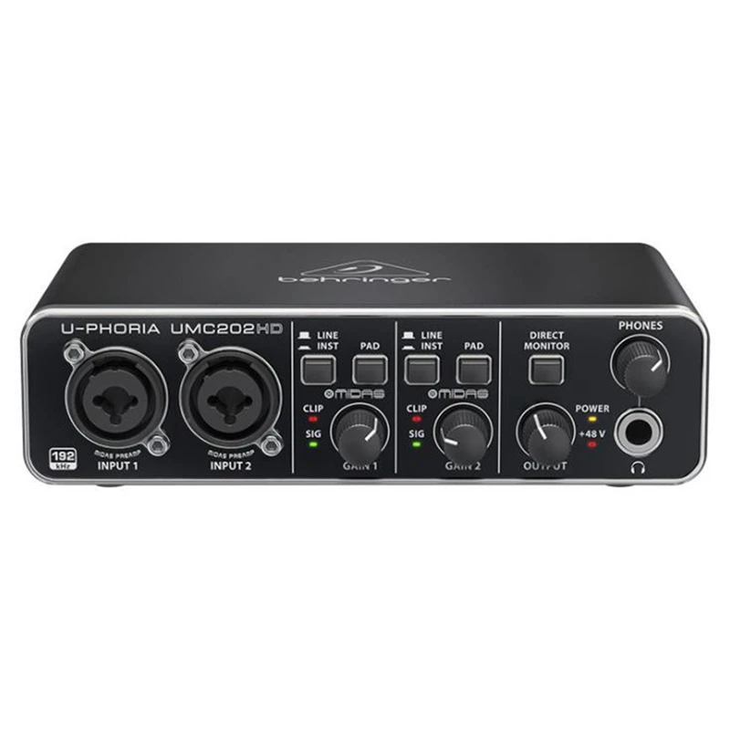 

Sound Card Professional +48V Phantom Power Converters with Resolution of 24 Bits / 192Khz USB Portable Sound Card
