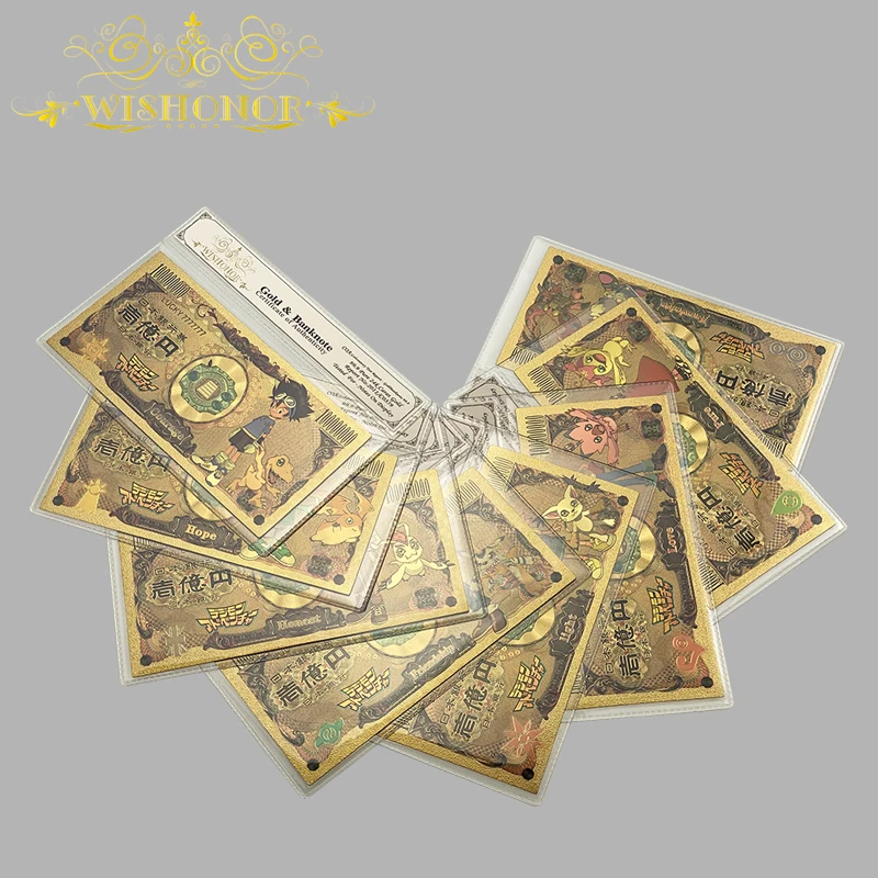 

2021 Color Japan Anime Banknote Digimon Banknote in 24k Gold Plated With Plastic COA Frame For Gifts and Collection
