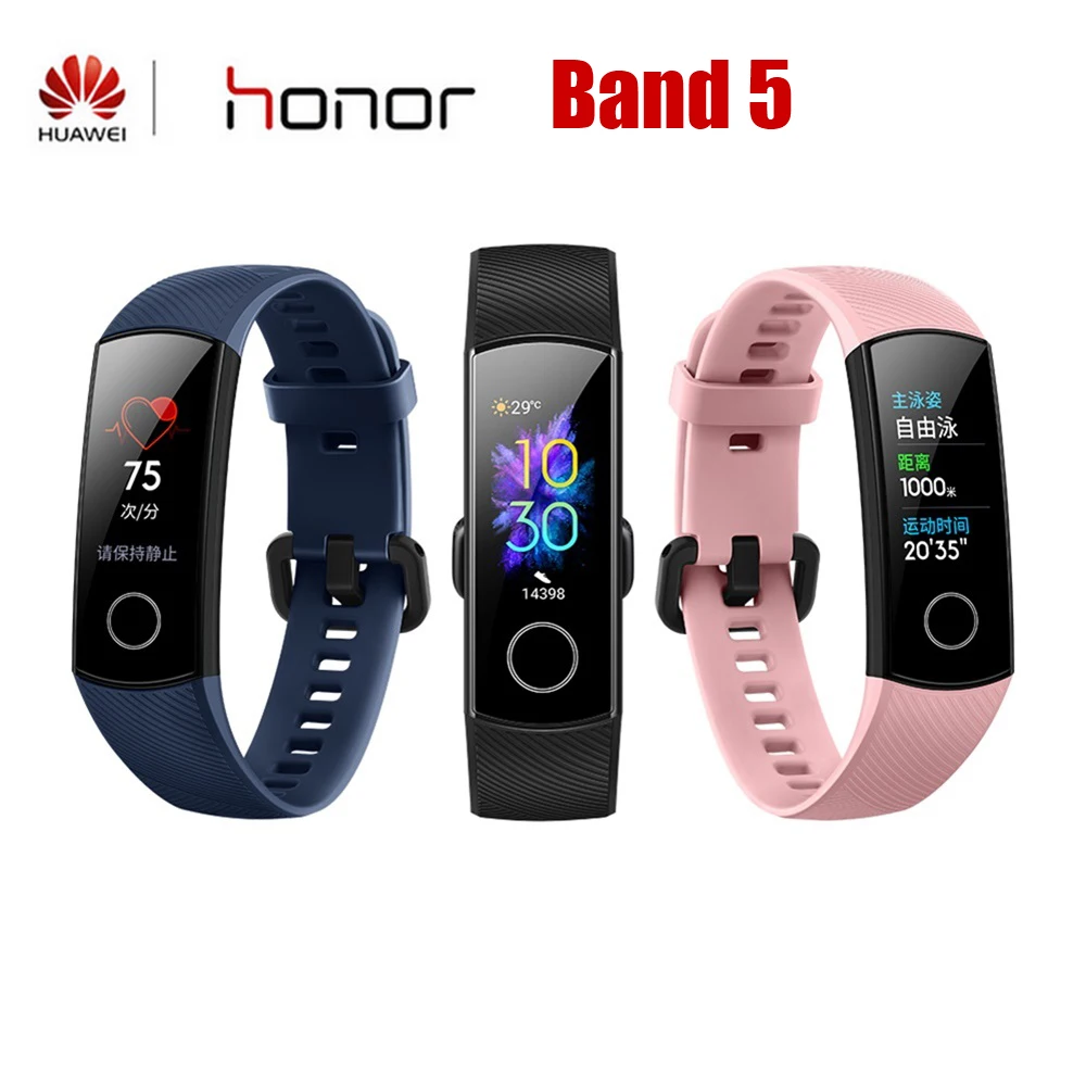 Huawei Honor Band 4 Band 5 умный Браслет Globle Версия 50m водонепроницаемый фитнес-трекер монитор сердечного ритма во время сна Smart Wirstband
