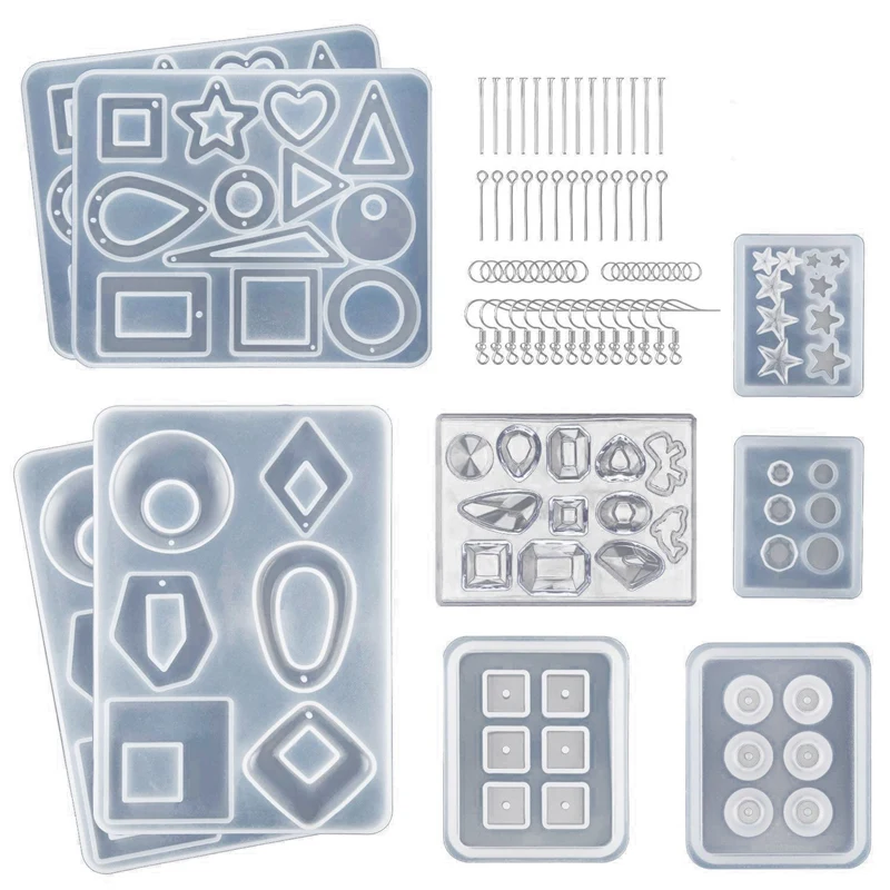

Resin Jewelry Molds Epoxy Resin Earring Molds, Pendant Molds, Bracelet Molds and Necklace Molds Kits 249 Pcs Silicone Resin Cast