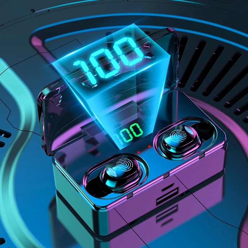 Bluetooth наушники Беспроводной Шум шумоподавления мини наушники-вкладыши TWS с LED