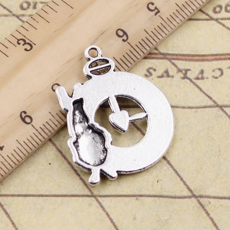 

10pcs Charms Rabbit Clock 32x25mm Tibetan Silver Color Pendants Antique Jewelry Making DIY Handmade Craft