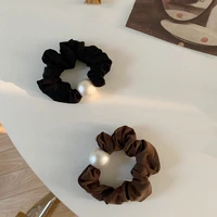 2pc solid pearl high elasticity hair ties girls for women girls hair rings rope accessories gum ponytail holer scrunchies