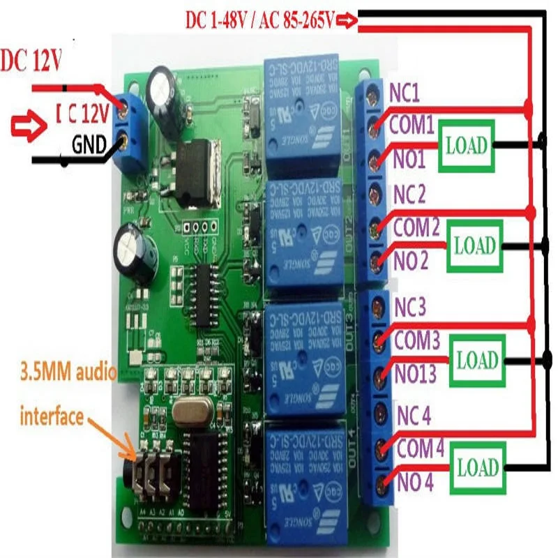 DC 12V DTMF MT8870 телефонная лампа с мгновенным переключением времени задержки|switch 5|switch