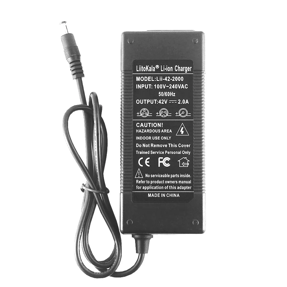 LiitoKala 36V 2A 18650 зарядное устройство выход 42V Вход литий-ионный Li-poly для 10 серии