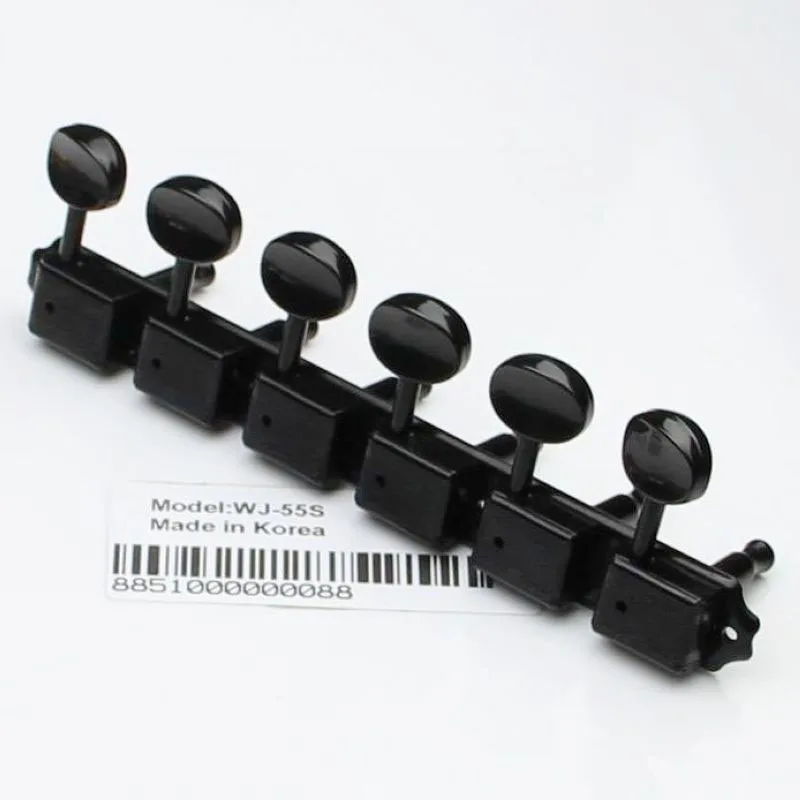 Deluxe Уилкинсон WJ55S 6 In Line головки/тюнеры Черные новые запчасти для гитары | Спорт и