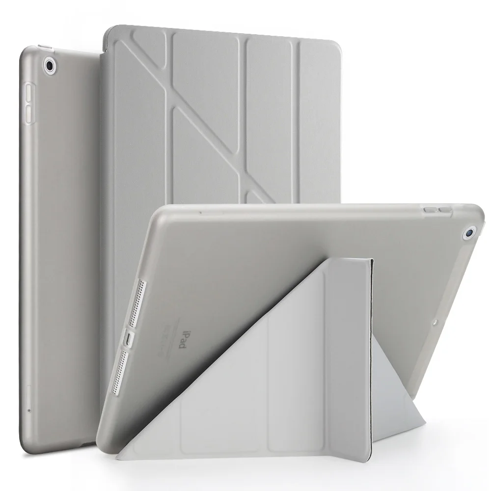 Чехол для iPad 9,7, Магнитный Авто Пробуждение сна Флип из искусственной кожи чехол с Умной подставкой держатель чехол для iPad 9,7 чехол - Цвет: Grey